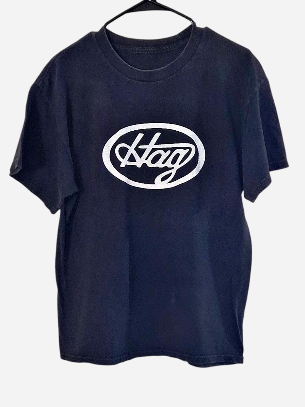 Source Unknown Black Short Sleeve Tee with White 'Hag' Logo